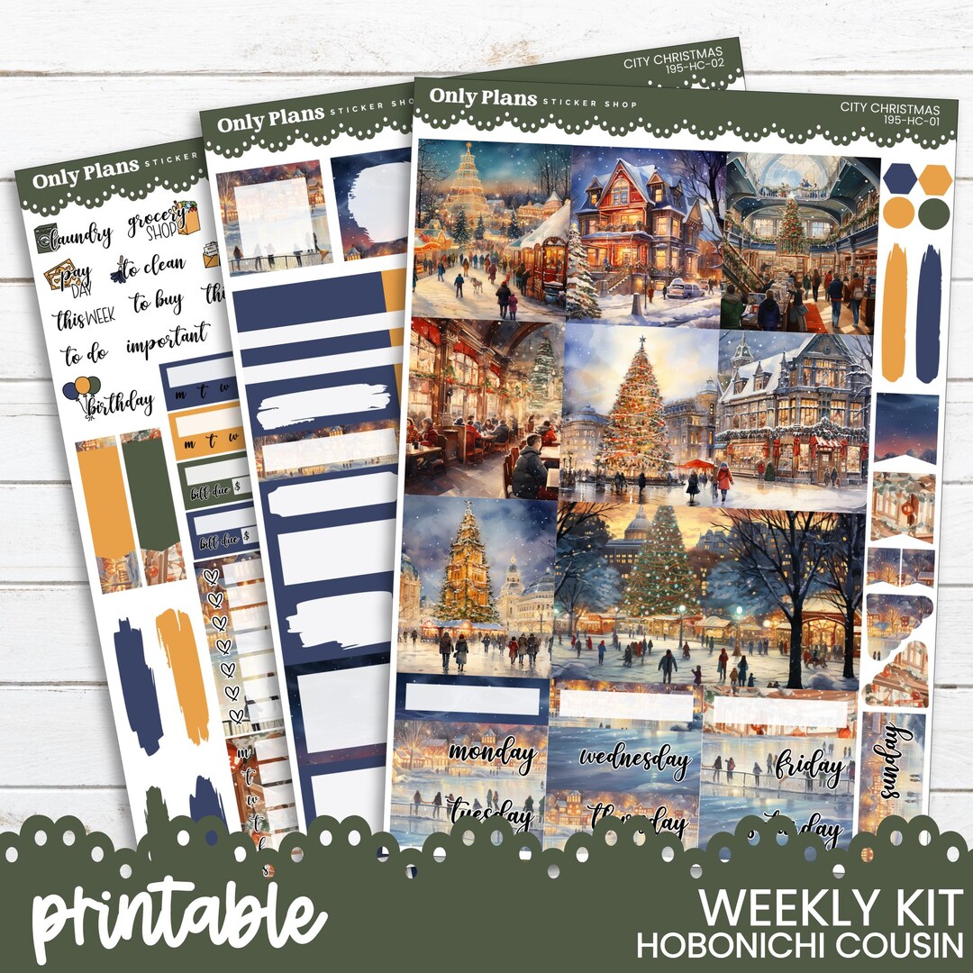 PRINTABLE Weekly Sticker Kit for Hobonichi Cousin and A5 Planners ...