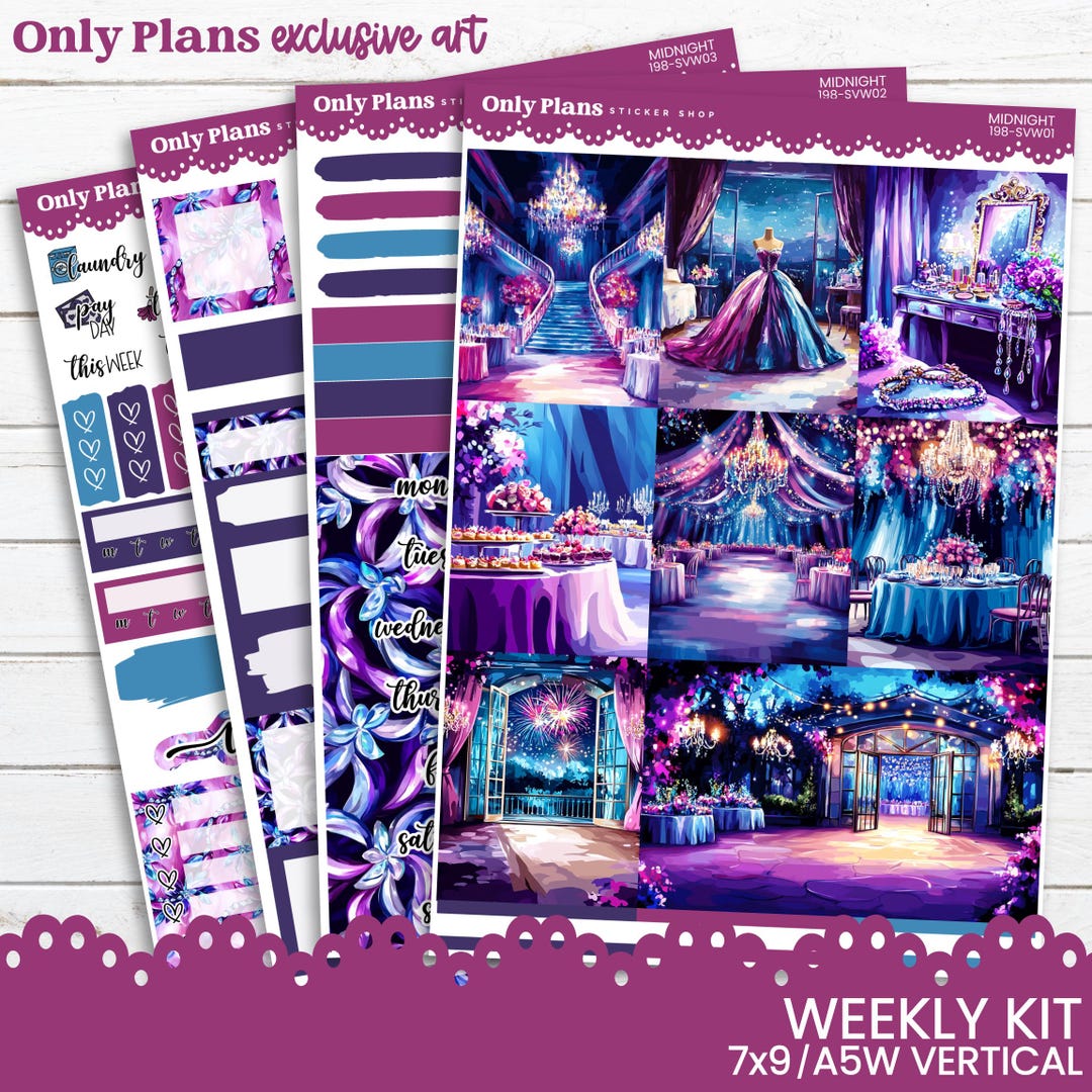 Weekly Sticker Kit for Standard Vertical Planners 7x9 A5 B6 Erin ...