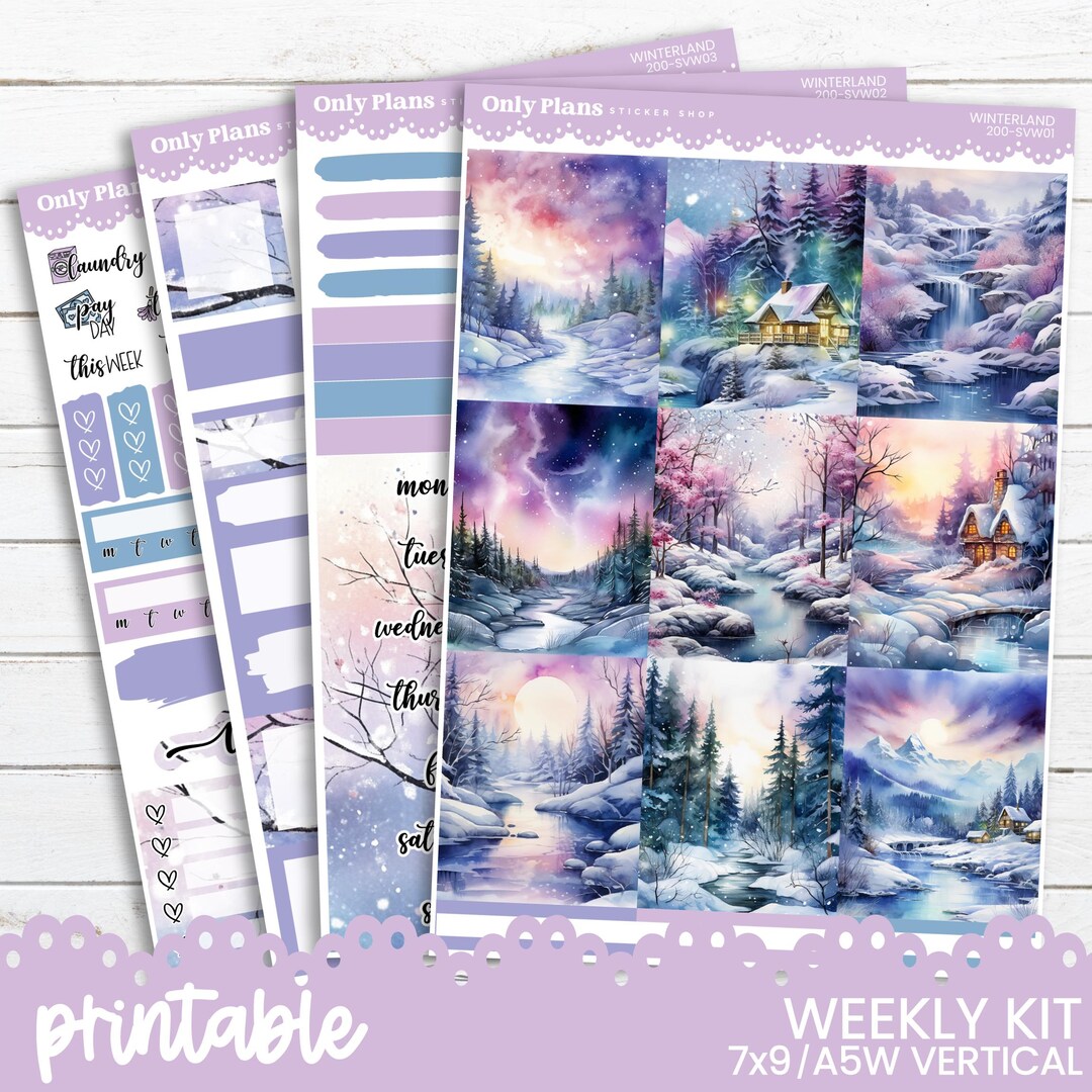 PRINTABLE Weekly Sticker Kit for Standard Vertical Planners - 7x9 A5 B6 ...