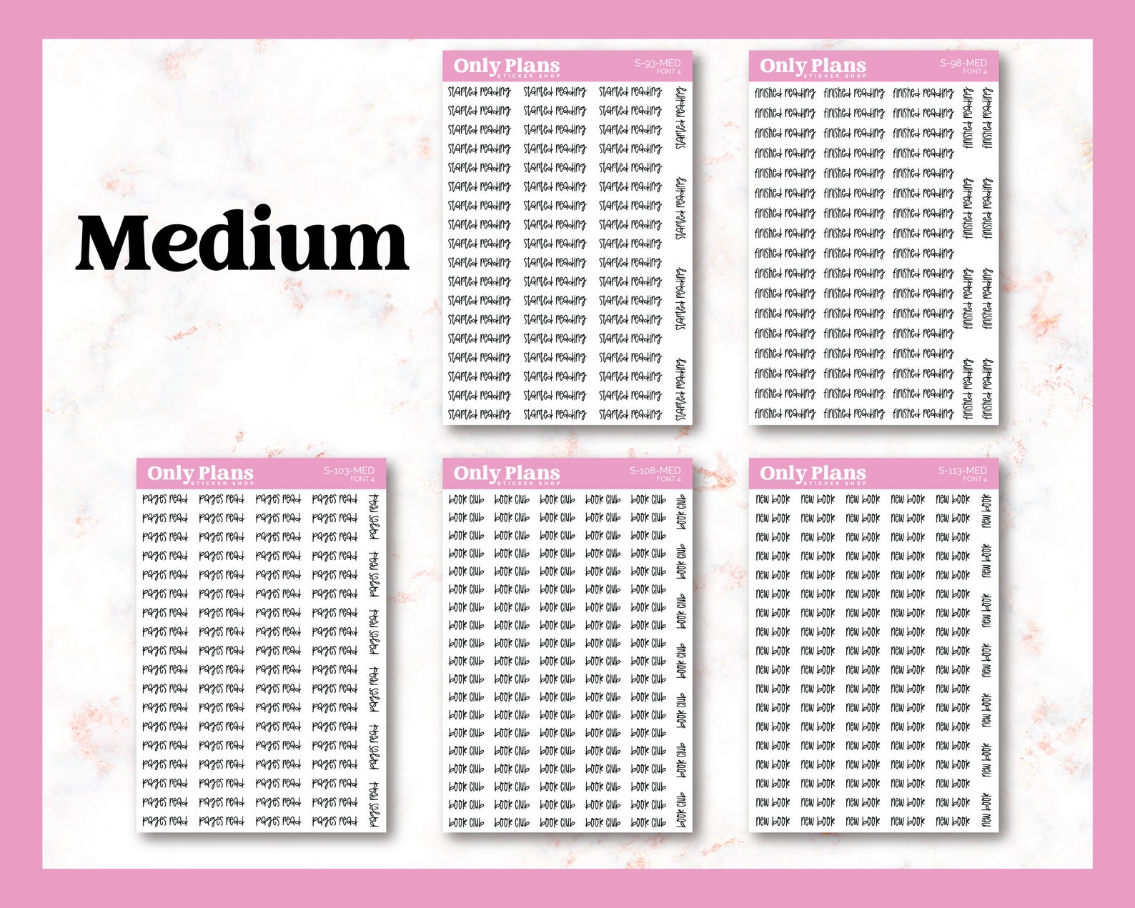 PRINTABLE Reading Script Bundle - 5 Scripts - 2 Sizes - Font 4 - Etsy