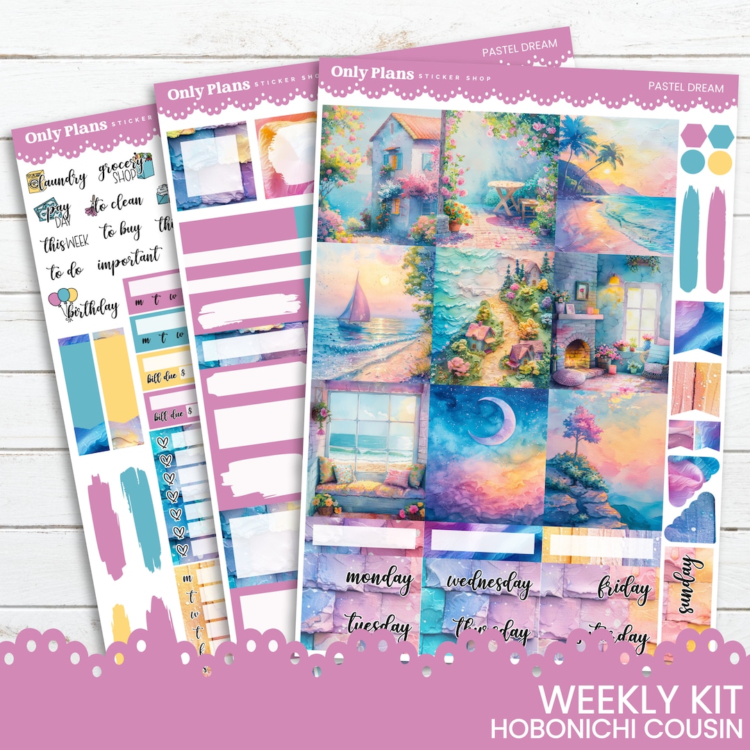 Weekly Sticker Kit 184 - Hobonichi Cousin - Weekly Planner Stickers ...