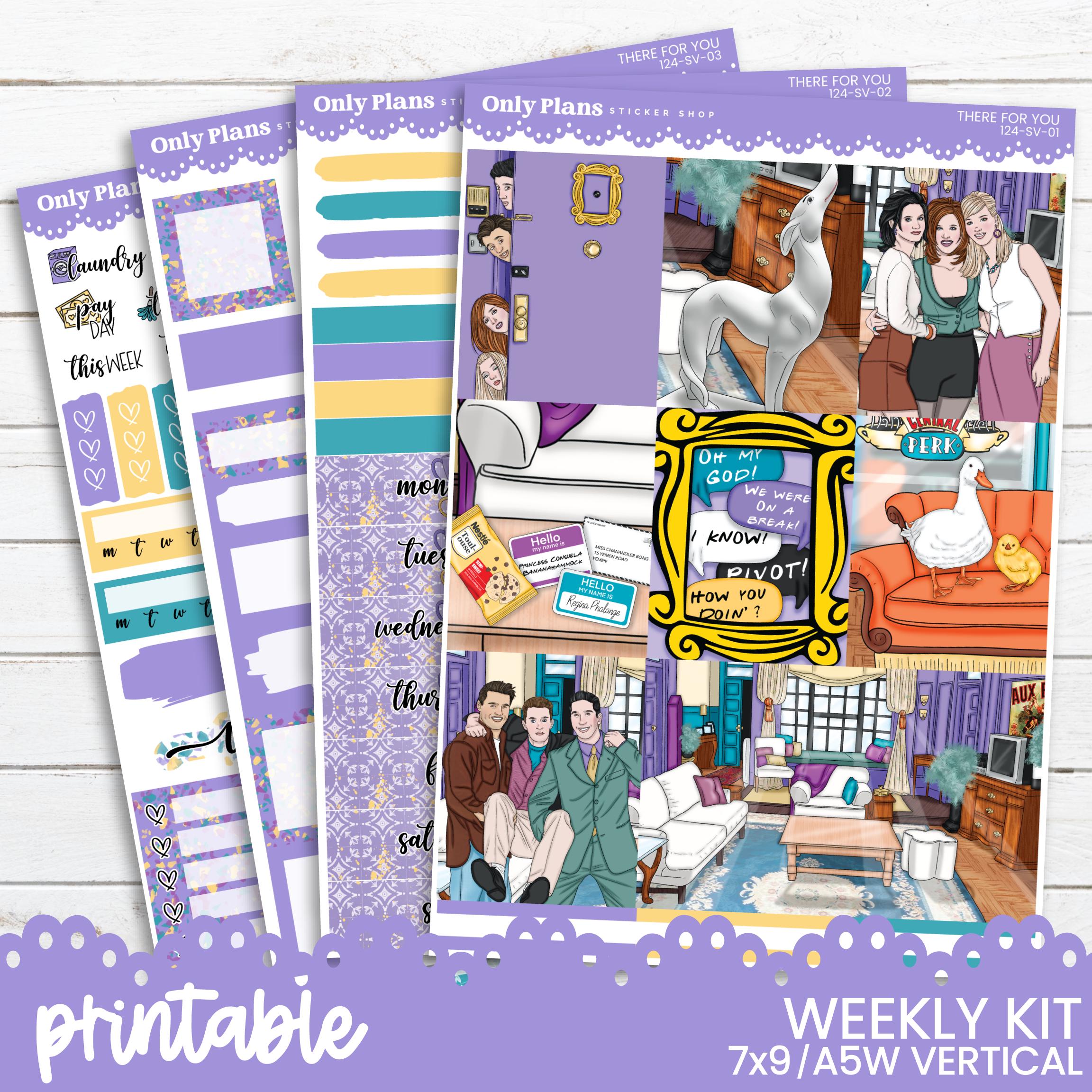 PRINTABLE Weekly Sticker Kit for Standard Vertical Planners - 7x9 A5 B6 ...
