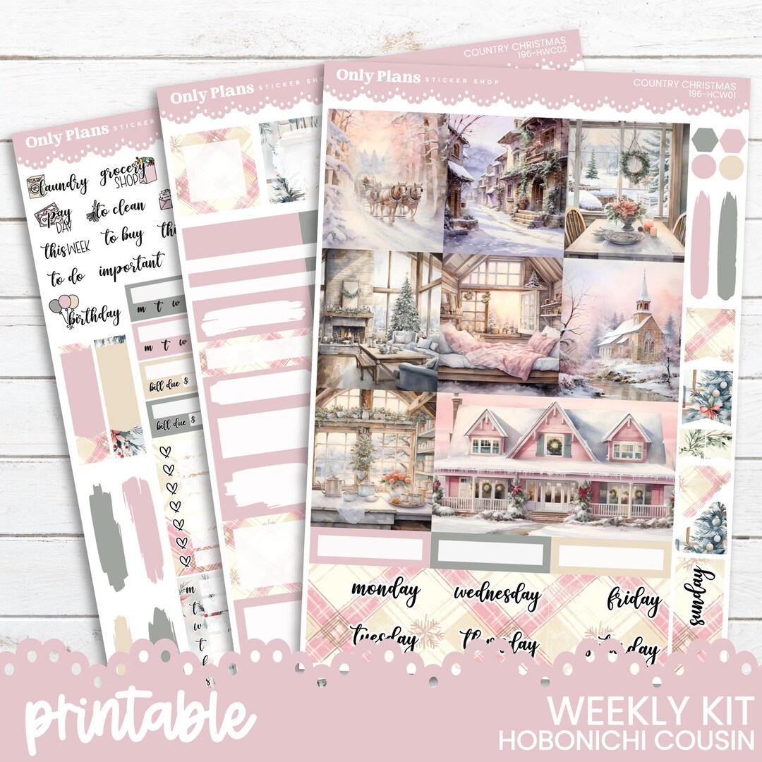 PRINTABLE Weekly Sticker Kit for Hobonichi Cousin and A5 Planners ...