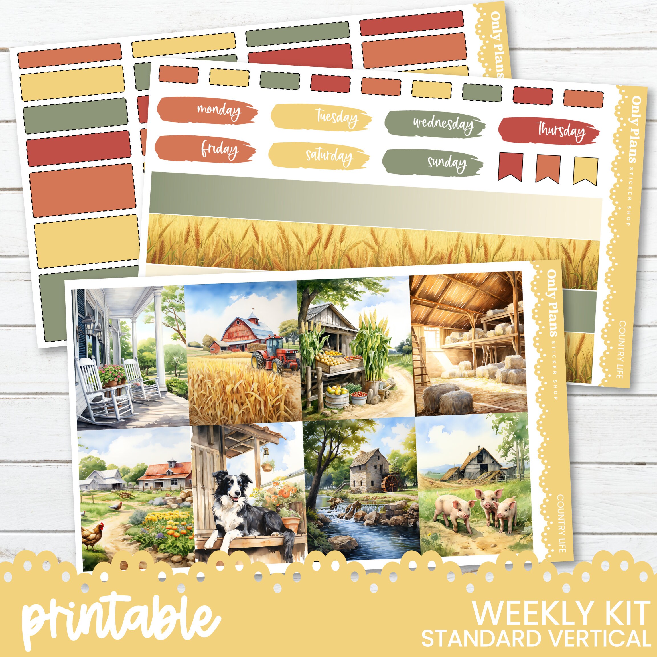 PRINTABLE Weekly Sticker Kit 190 - Standard Vertical - Planner Stickers ...