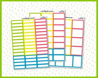 Colorful Boxes - Planner Stickers - Kiss Cut Stickers - Functional Boxes - Choose From 7 Sheets - KIT145 - CB-36 - "Candy Mountain"