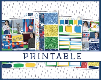 PRINTABLE Sticker Kit #138 - Weekly Collection - 7x9 A5 B6 - Pennichi - TPC - Penny Pages - A&N - "Believe"