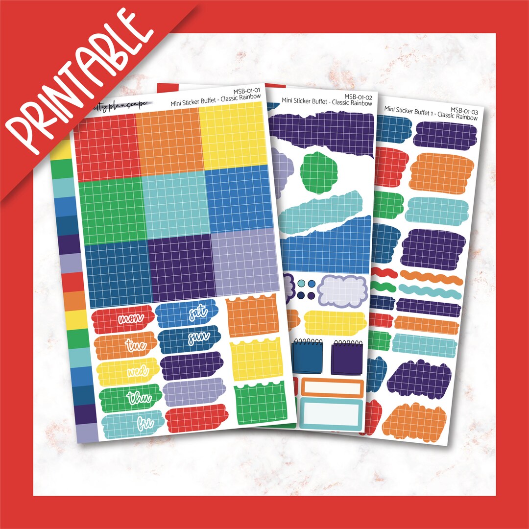PRINTABLE Mini Sticker Buffet 1 - Planner Stickers - Functional ...