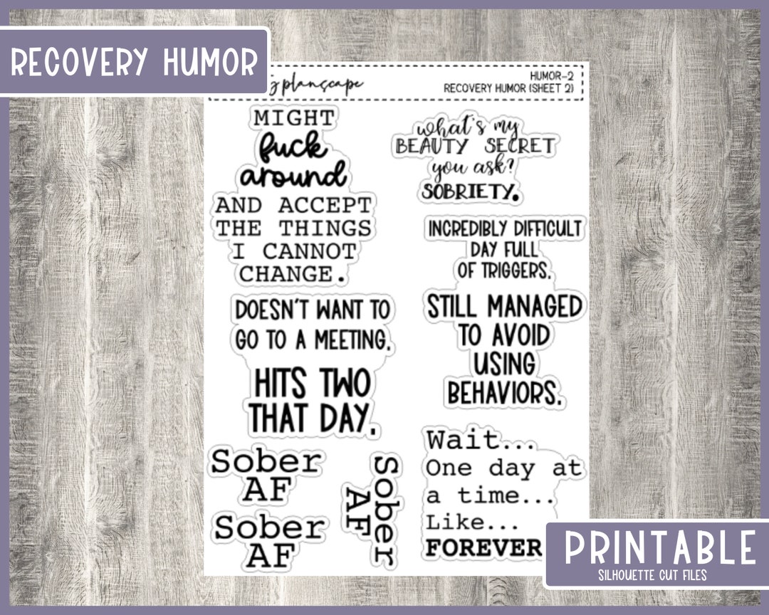 PRINTABLE Recovery Humor Quote Stickers Sobriety Humor Recovery Quotes ...