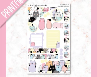 PRINTABLE Journaling Sheet 11 - Journal Stickers Decorative Planner Kit Journaling Sticker Kit Silhouette Cutfiles Cricut PNG