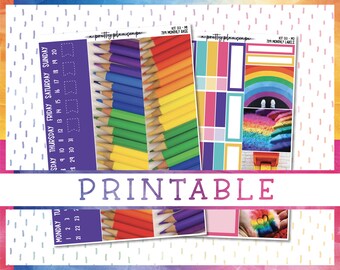 PRINTABLE Sticker Kit #133 - Monthly Collection - 7x9 - A5W - A5 - B6 - TPC - Penny Pages - A&N - KIT133 "Pride"