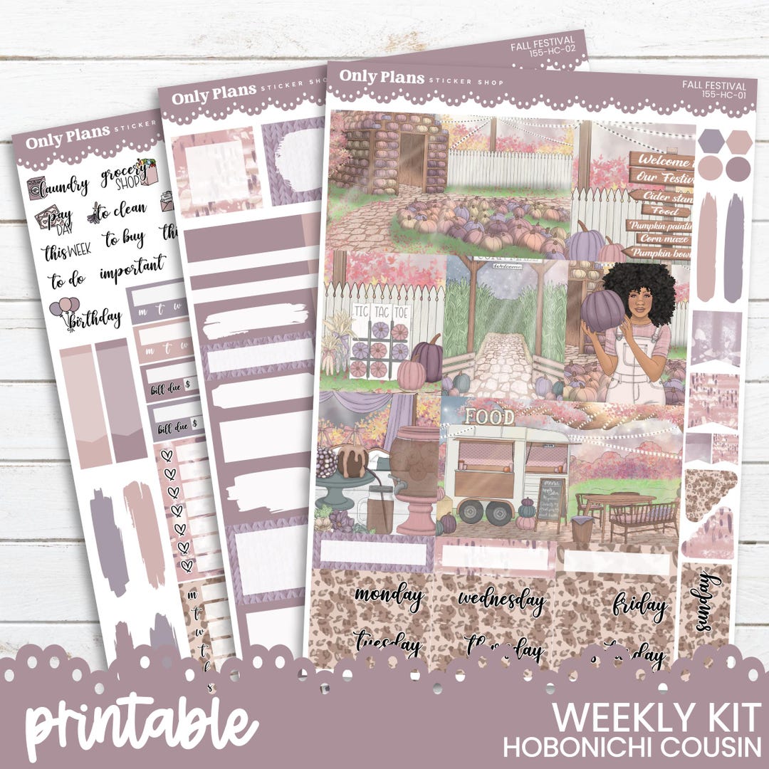 PRINTABLE Weekly Sticker Kit for Hobonichi Cousin and A5 Planners ...