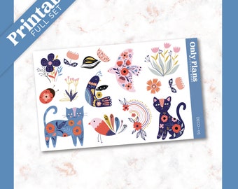 PRINTABLE Deco Sheet 5 - Journal Stickers Decorative Planner Kit Journaling Sticker Kit Silhouette Cutfiles Cricut PNG