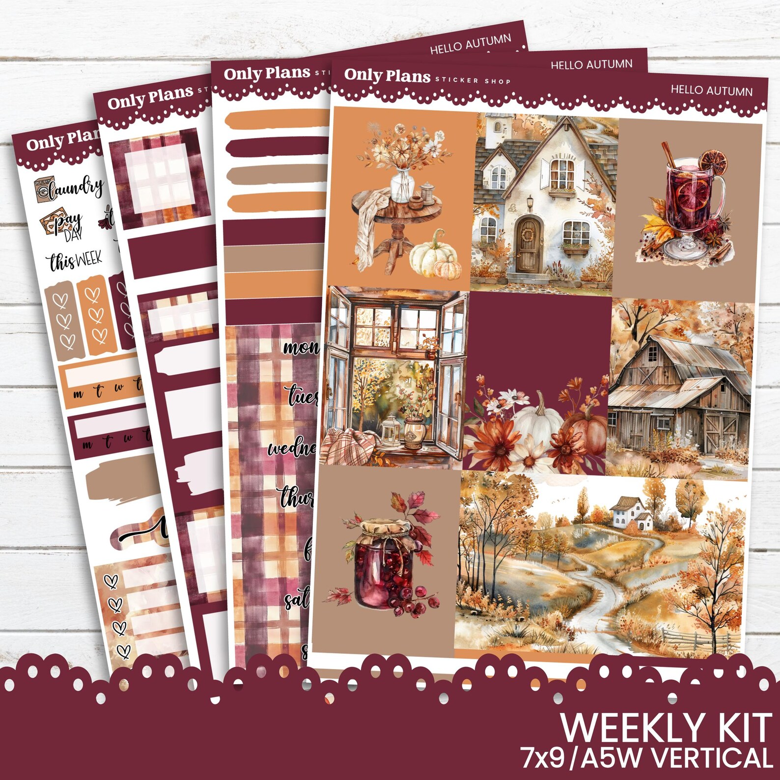 PRINTABLE Weekly Sticker Kit for Standard Vertical Planners - 7x9 A5 B6 ...