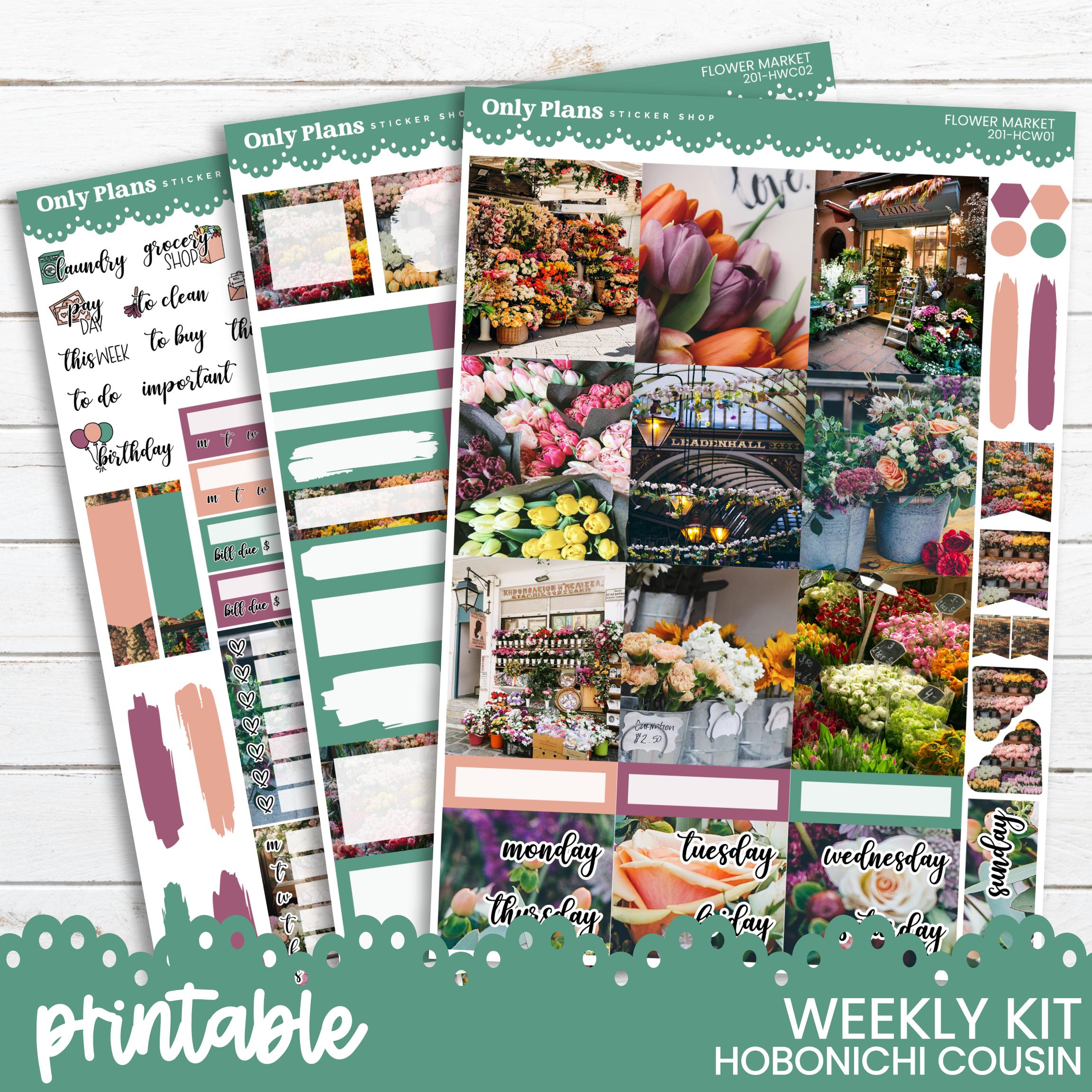 PRINTABLE Weekly Sticker Kit for Hobonichi Cousin and A5 Planners ...