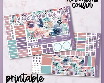 PRINTABLE Hobonichi Cousin Monthly Sticker Kit, Monthly Hobonichi Cousin Stickers, Hobo Cousin Monthly, Printable Cut Files, PNGs, Kit 179
