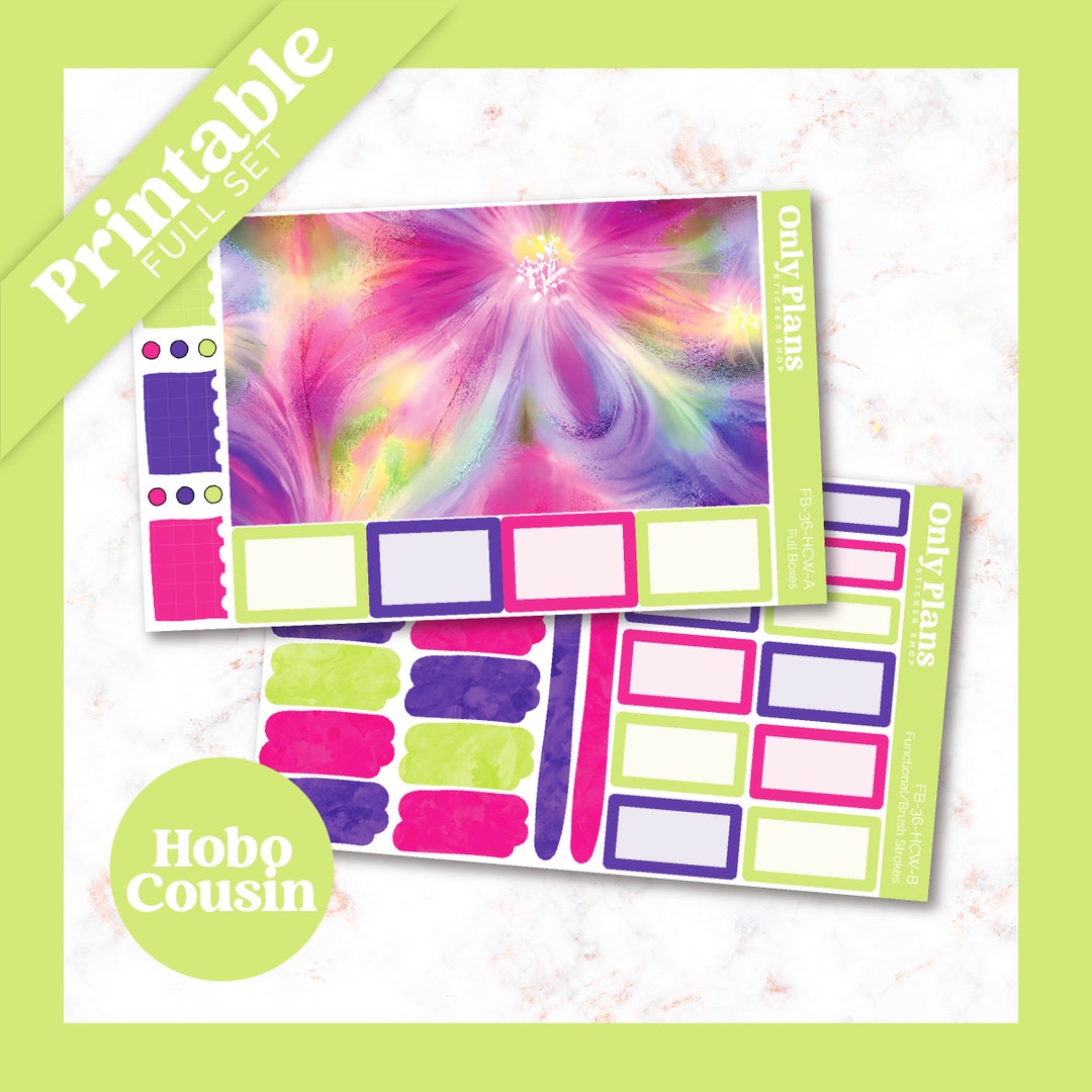 PRINTABLE Full Boxes Hobonichi Cousin Floral Swirl FB-36-HCW - Etsy