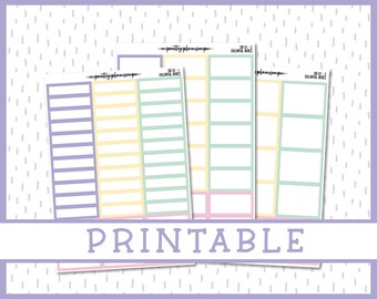 PRINTABLE Colorful Boxes - Planner Stickers - Kiss Cut Stickers - Functional Boxes - Set of 7 - KIT129 - CB-23 - "Candy Shop"