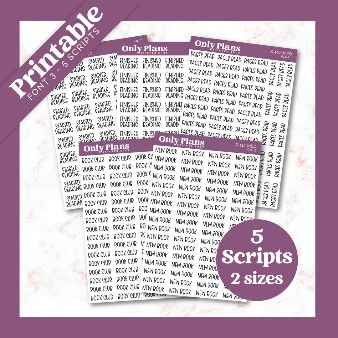 Table Reading Script PRINTABLE Reading Script Bundle - 5 Scripts - 2 Sizes - Font 3 - Etsy