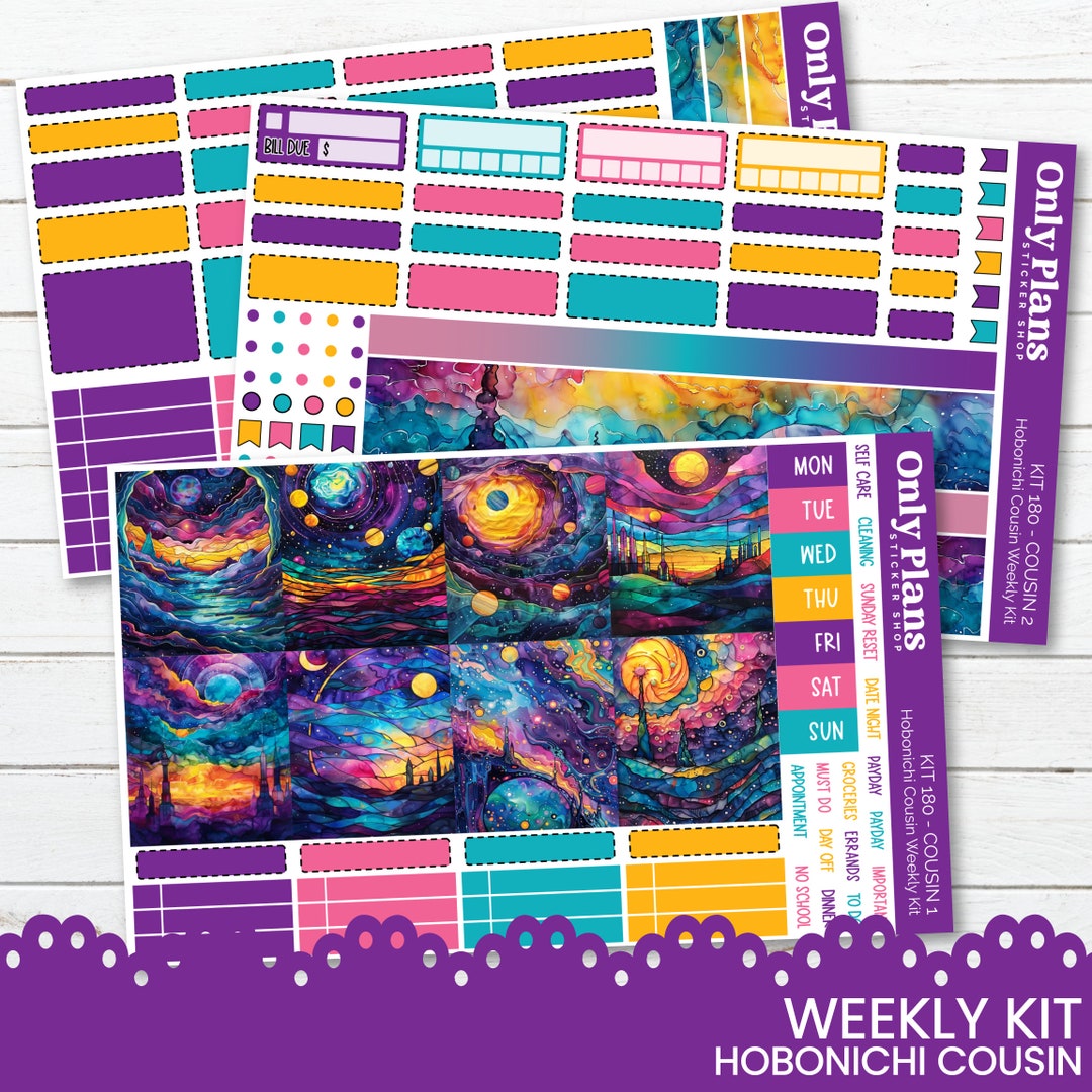 Weekly Sticker Kit 180 - Hobonichi Cousin - Weekly Planner Stickers ...