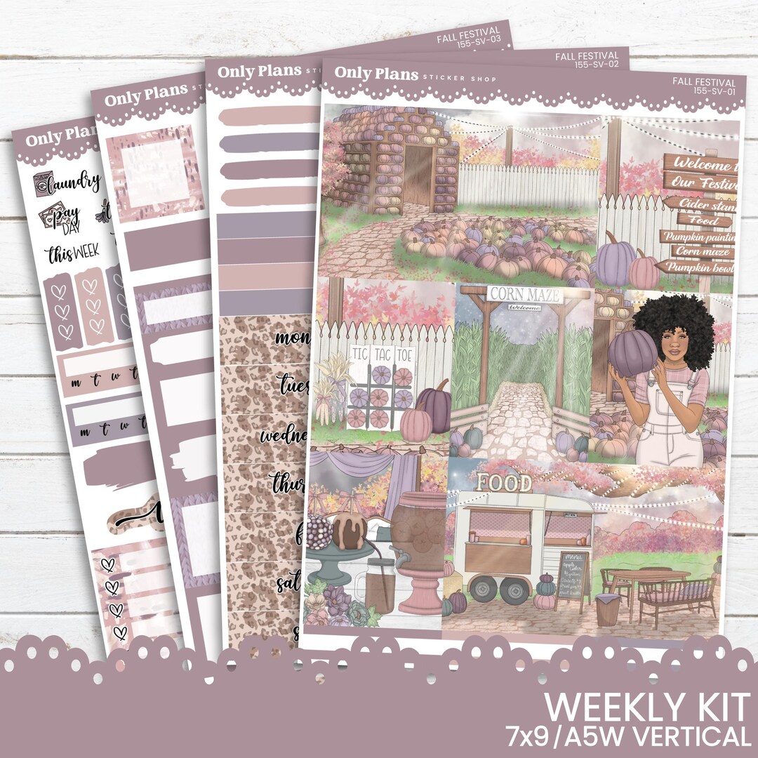 Weekly Sticker Kit for Standard Vertical Planners 7x9 A5 B6 Erin ...