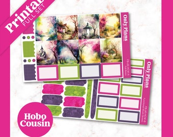 PRINTABLE Full Boxes - Hobonichi Cousin - Spring Scenes - FB-26-HCW