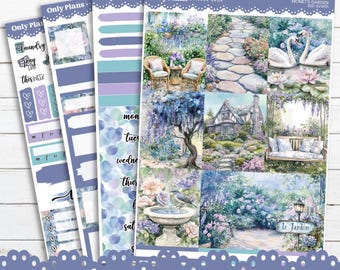 Weekly Sticker Kit for Standard Vertical Planners - 7x9 A5 B6 Erin Condren - KIT202 &quot;Monet&#39;s Garden&quot;