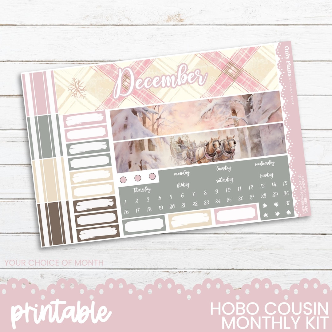 PRINTABLE Monthly Sticker Kit for Hobonichi Cousin and A5 Planners ...