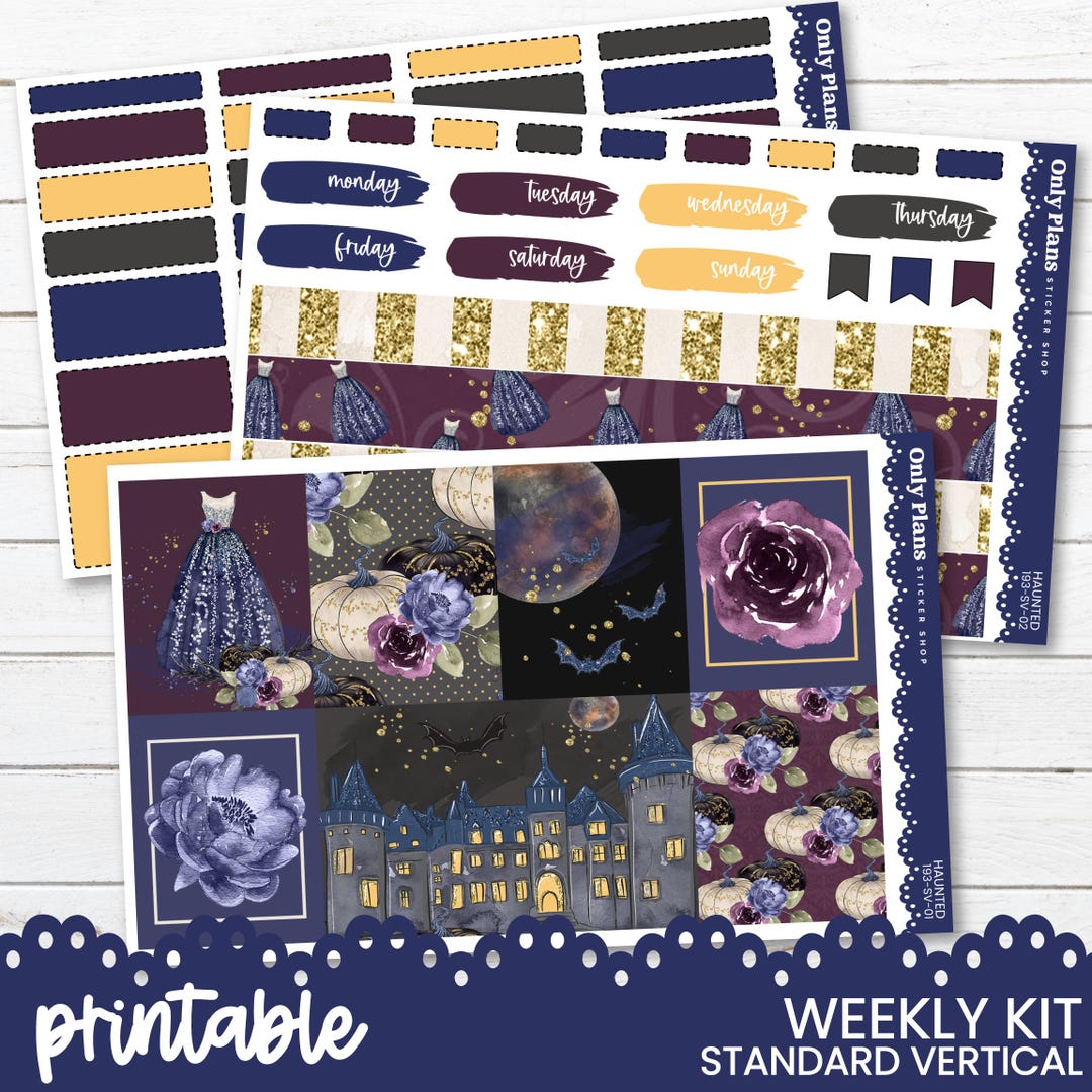 PRINTABLE Weekly Sticker Kit for Standard Vertical Planners 7x9 A5W B6 ...
