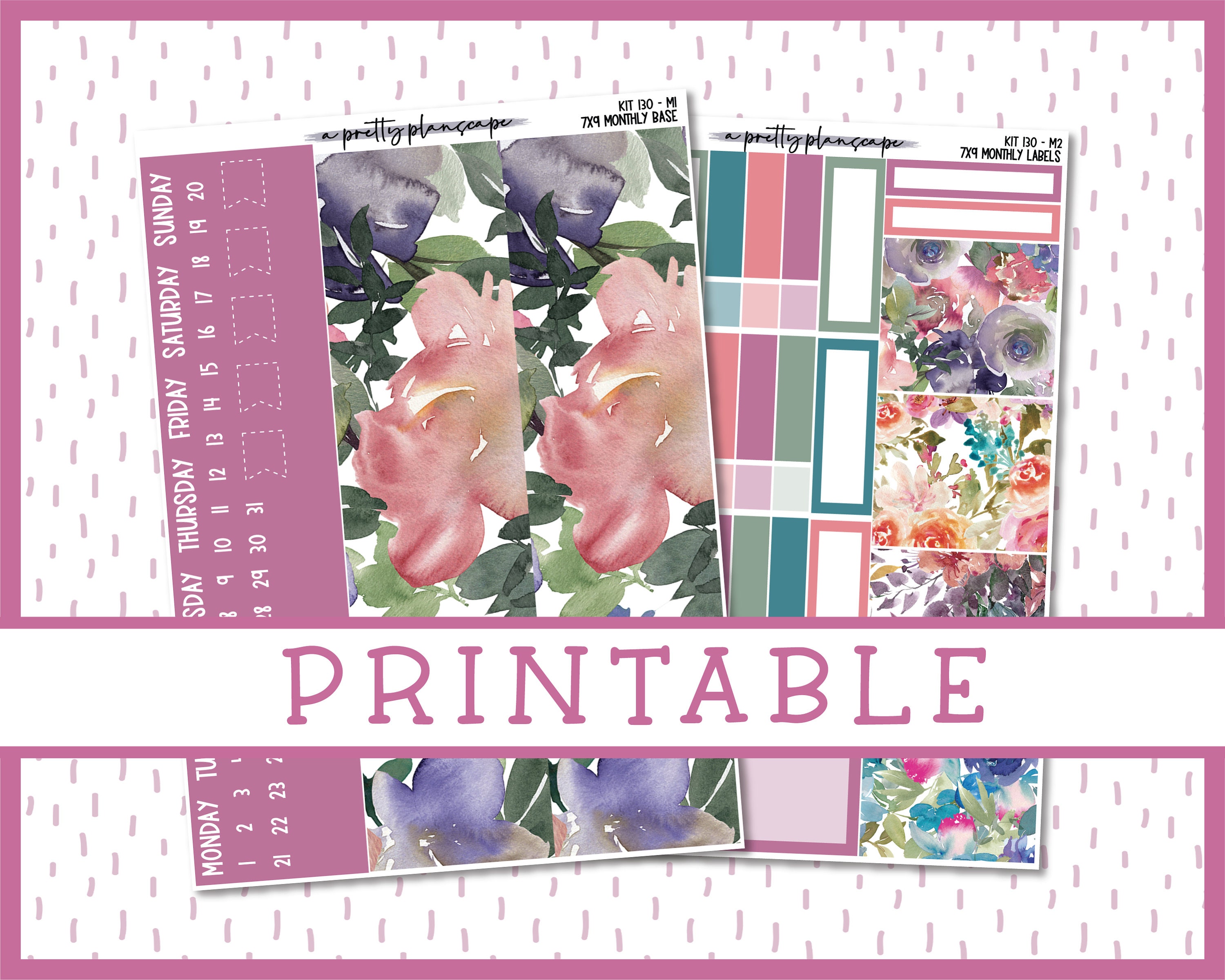 PRINTABLE Sticker Kit 130 Monthly Collection 7x9 A5W - Etsy