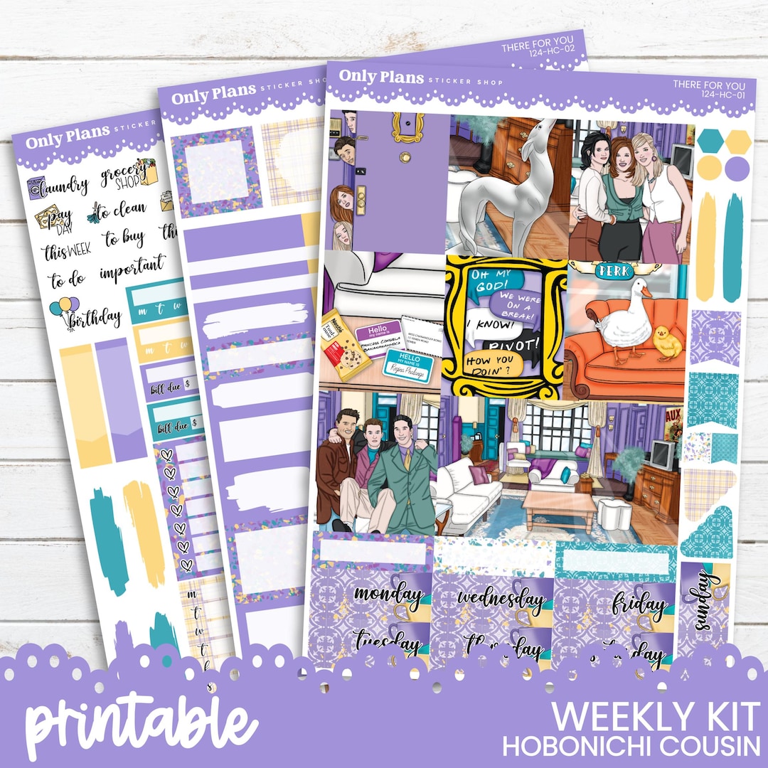 PRINTABLE Weekly Sticker Kit for Hobonichi Cousin and A5 Planners ...