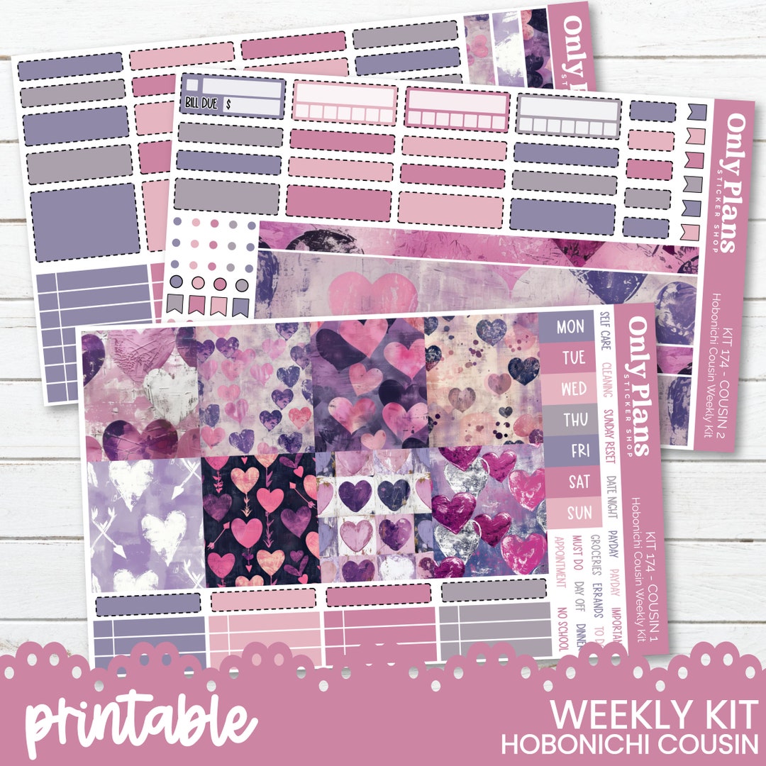 PRINTABLE Weekly Sticker Kit 174 - Hobonichi Cousin - Hobo Cousin ...