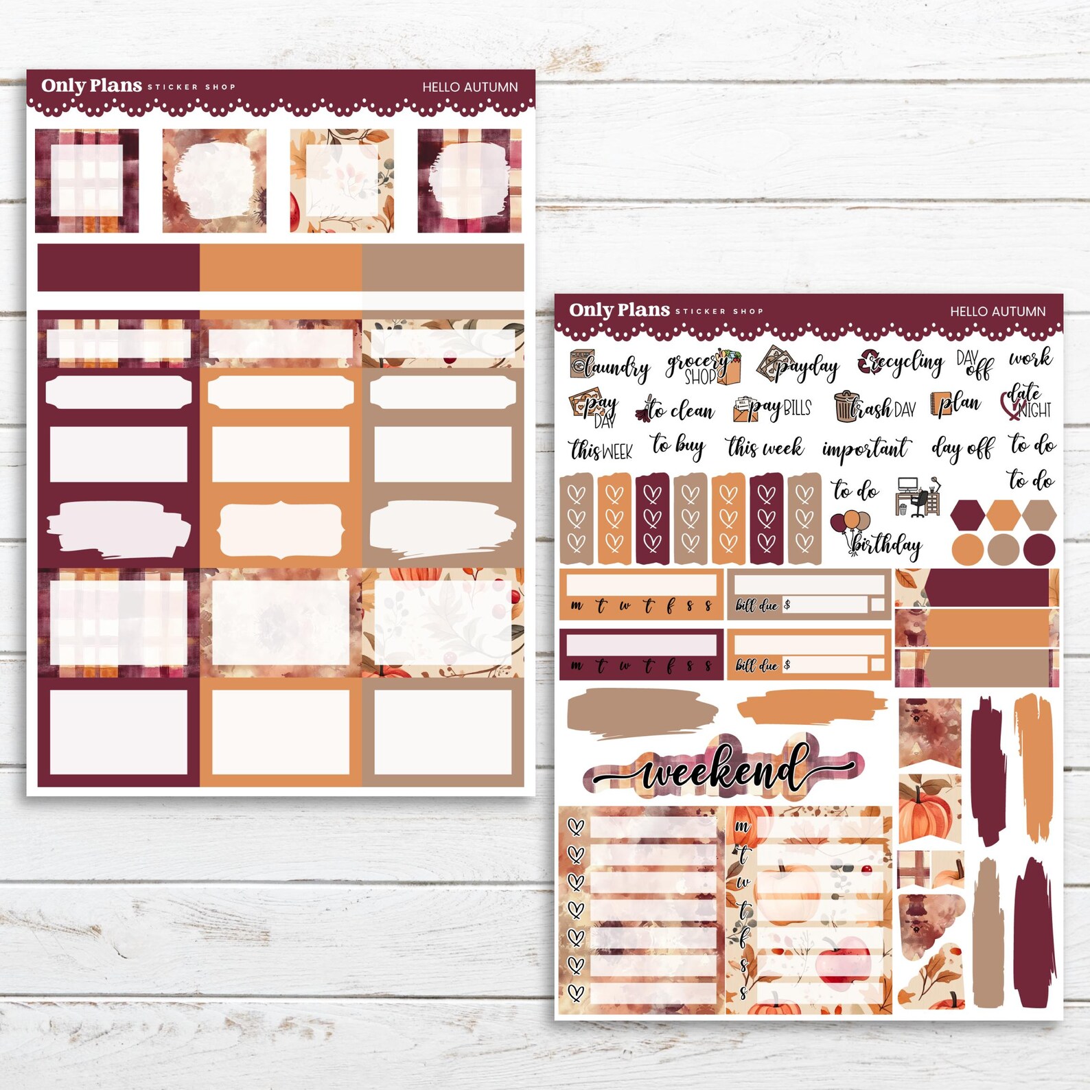 PRINTABLE Weekly Sticker Kit for Standard Vertical Planners - 7x9 A5 B6 ...