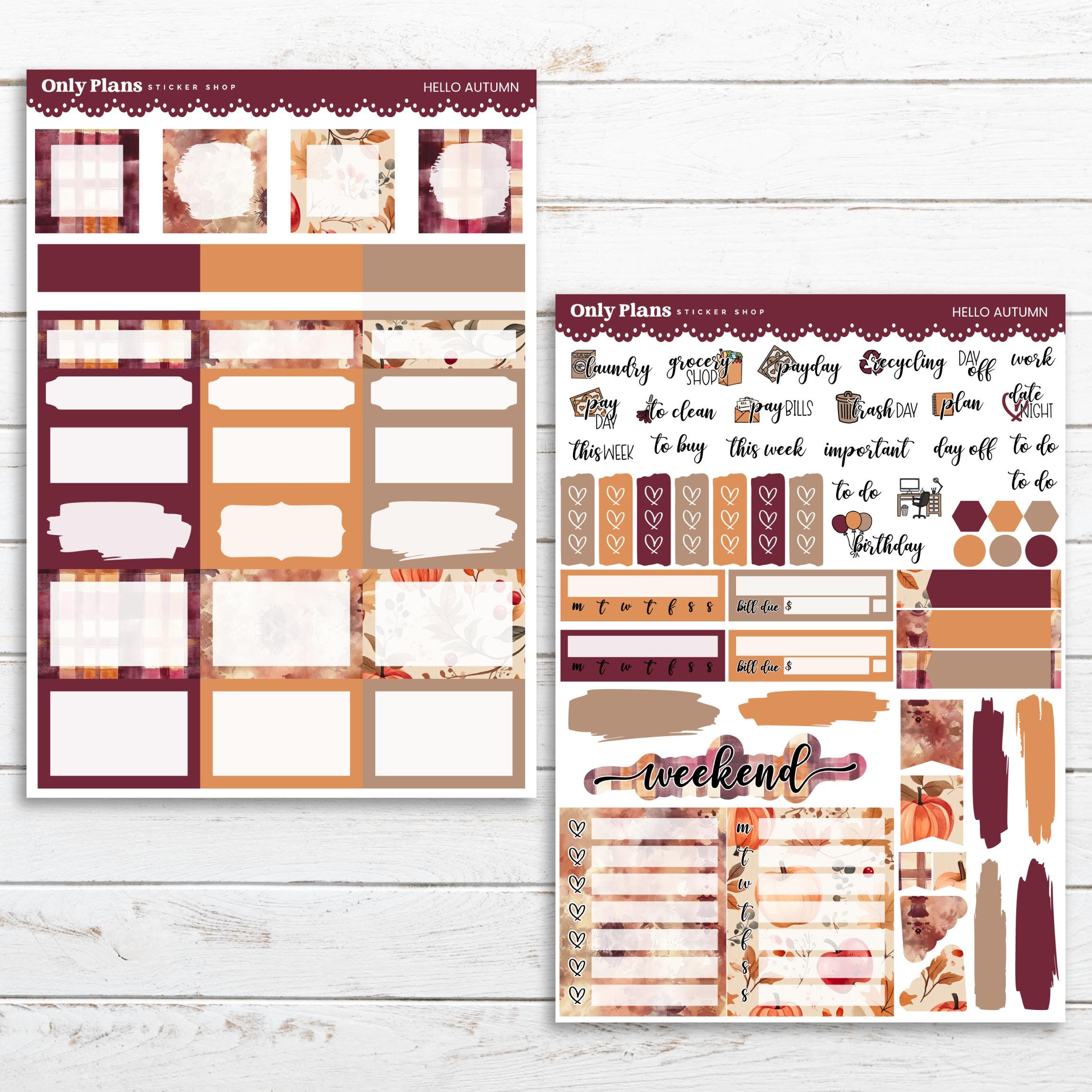 PRINTABLE Weekly Sticker Kit for Standard Vertical Planners - 7x9 A5 B6 ...