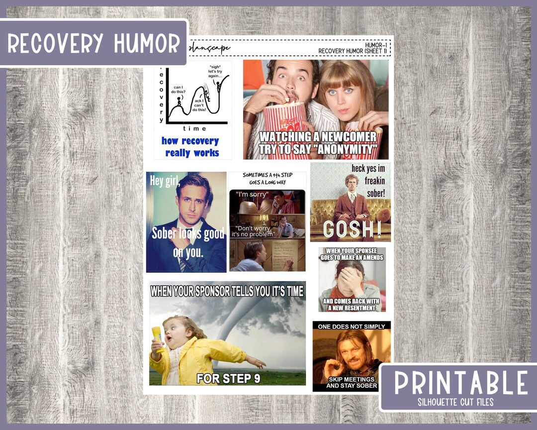 PRINTABLE Recovery Humor Stickers Sobriety Humor Planner Stickers Kiss ...
