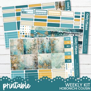 PRINTABLE Weekly Sticker Kit 173 - Hobonichi Cousin - Hobo Cousin Stickers Cut Files PNG - KIT173 "Winter"