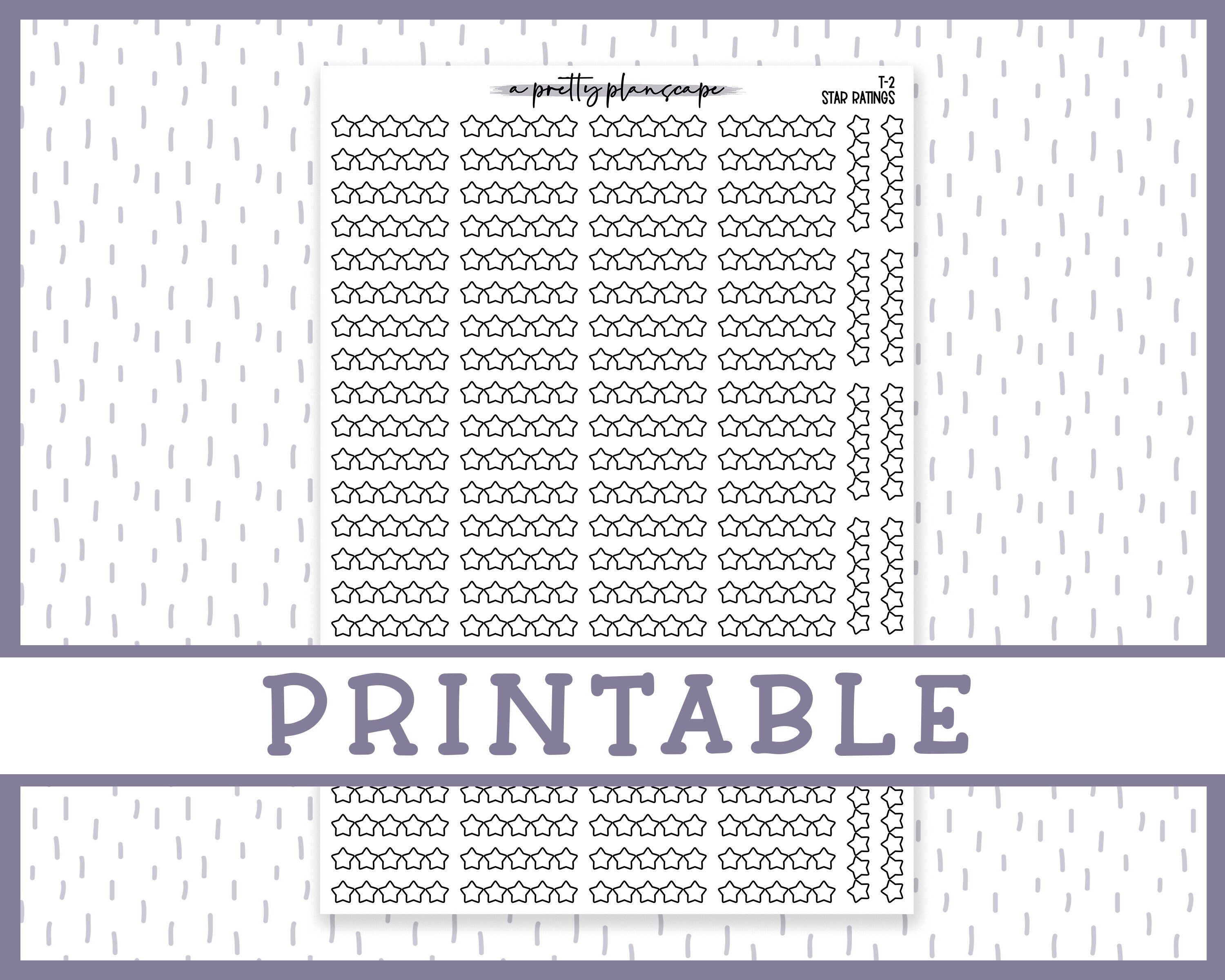 PRINTABLE Star Rating Stickers Book Rating Movie Rating - Etsy
