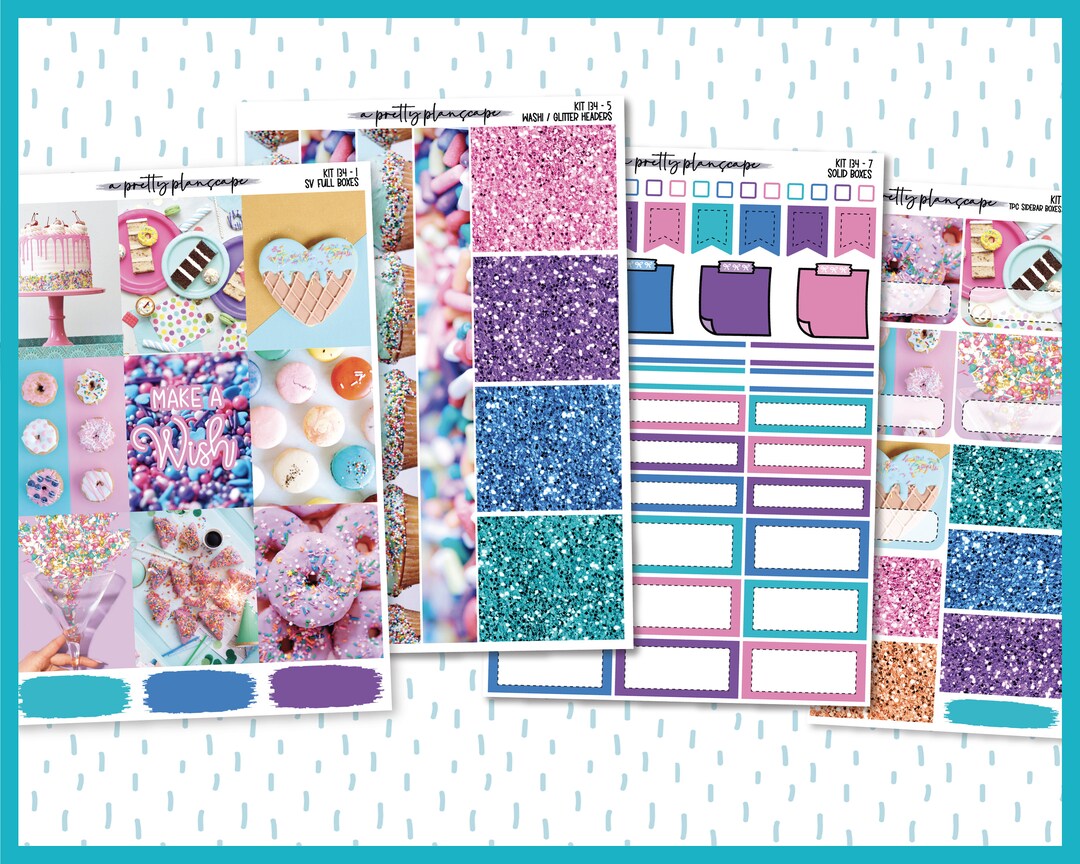 Weekly Sticker Kit 134 Standard Vertical Birthday Sticker Kit 7x9 A5 B6 ...