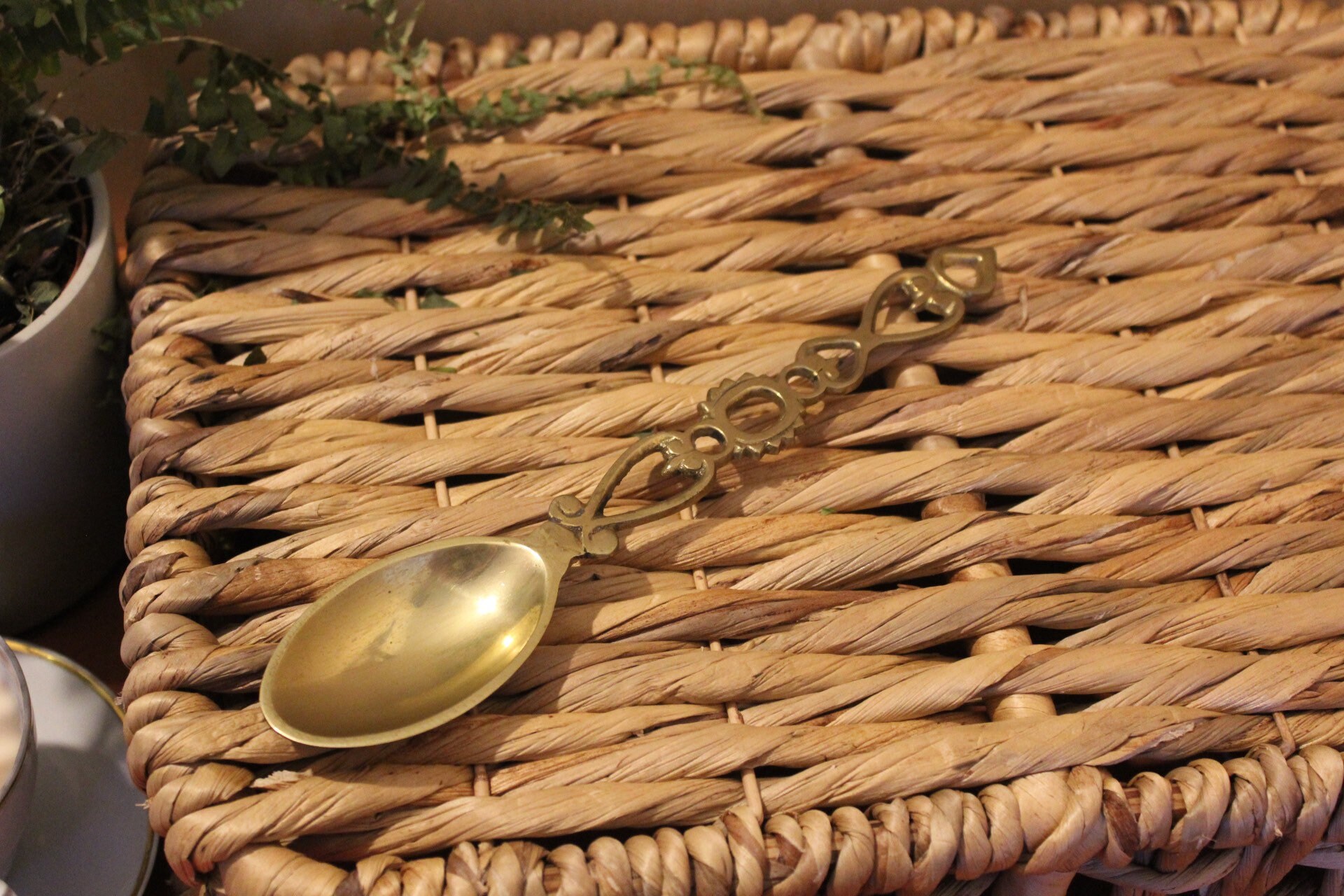 Vintage 1970s brass long handled lead spoon hot details retro Etsy