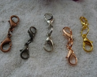 1 mm Öse # 50 Karabiner Verschluß Schmuck Basteln hellsilbern 10 x 6 mm
