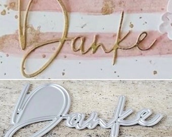 Große Prägeschablone DANKE Stanzschablone Stanzvorlage Dankeskarte Scrapbooking DIY Karten gestalten Prägevorlage Cutting Dies Schriftzug