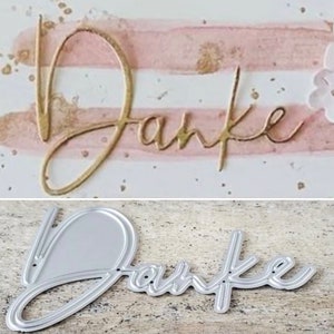 Große Prägeschablone DANKE Stanzschablone Stanzvorlage Dankeskarte Scrapbooking DIY Karten gestalten Prägevorlage Cutting Dies Schriftzug