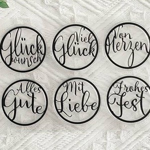 Silikonstempel Alles Gute  Mit Liebe Von Herzen Glückwunsch Glück Clear Stamps DIY Scrapbooking Stempeln Vorlage Karten gestalten Einladung