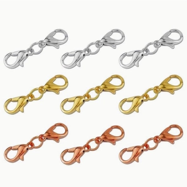 Doppel-Karabiner-Verschlüsse 10 12 14 mm gold silber bronze rose schwarz kupfer Schmuckverschluss Schmuck selber basteln herstellen DIY SaWi