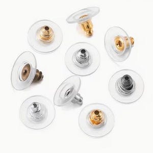 Edle Ohrverschlüsse mit Komfortscheibe | sichere Ohrstopper für Ohrstecker & Ohrringe | gold silber schwarz