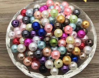 Beads 4 6 8 mm color mix colorfully mixed DIY * accessories bead jewelry * make bracelet make chain yourself * DIY * decoration children round