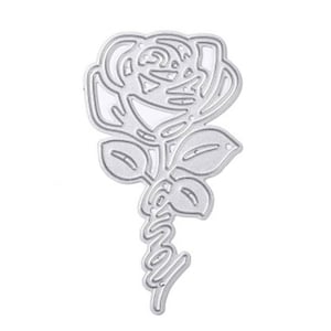 Prägeschablone ROSE LOVE Stanzschablone Stanzvorlage Dankeskarte Scrapbooking DIY Karten gestalten Prägevorlage Cutting Dies Blume