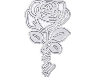 Prägeschablone ROSE LOVE Stanzschablone Stanzvorlage Dankeskarte Scrapbooking DIY Karten gestalten Prägevorlage Cutting Dies Blume