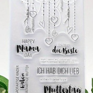 Silikonstempel Muttertag Beste Mama Danke Mutter ich hab dich lieb Geschenk Clear DIY Scrapbooking Stempelvorlage DIY Karten gestalten