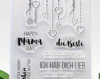 Silikonstempel Muttertag Beste Mama Danke Mutter ich hab dich lieb Geschenk Clear DIY Scrapbooking Stempelvorlage DIY Karten gestalten