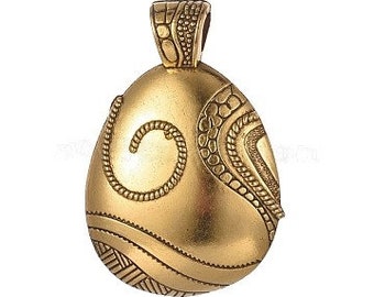 rießiger Anhänger Ei Ostern gold antik tibetisch XXL groß Deko Osterstrauß DIY edel Kette Schmuck selber machen DIY Armband Kette basteln